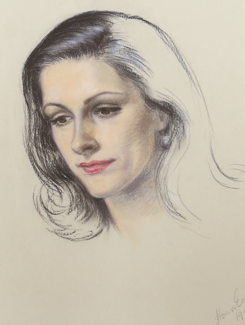 Honor Earl (1901-1996), pastel on paper, portrait of a young female, signed and dated 1952, 45 x 35cm